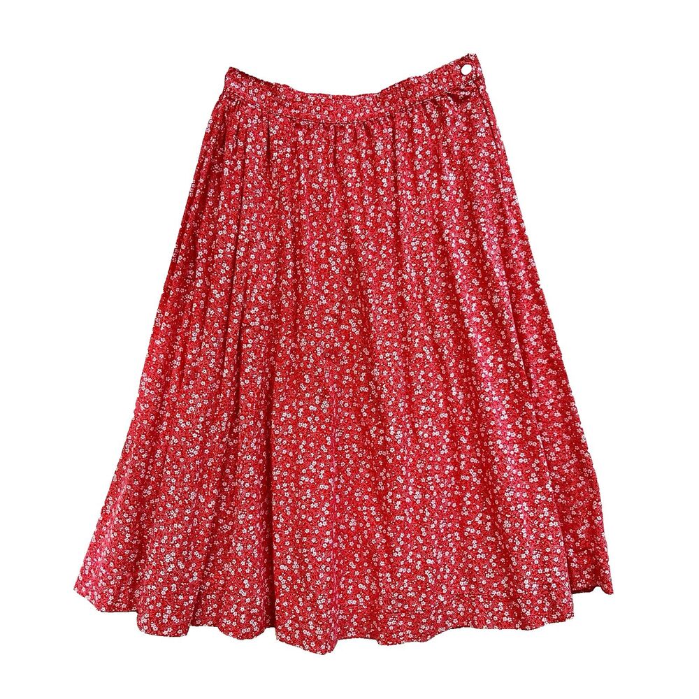 VTG 90s woolrich ditzy‎ floral cotton midi skirt cottagecore coastal cowgirl 28"